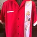 Retro pin up girl mens shirt End Racism Zac Attac Alternative Clothing Vintage Red Shirt with Blonde Pin Up Girl Medium