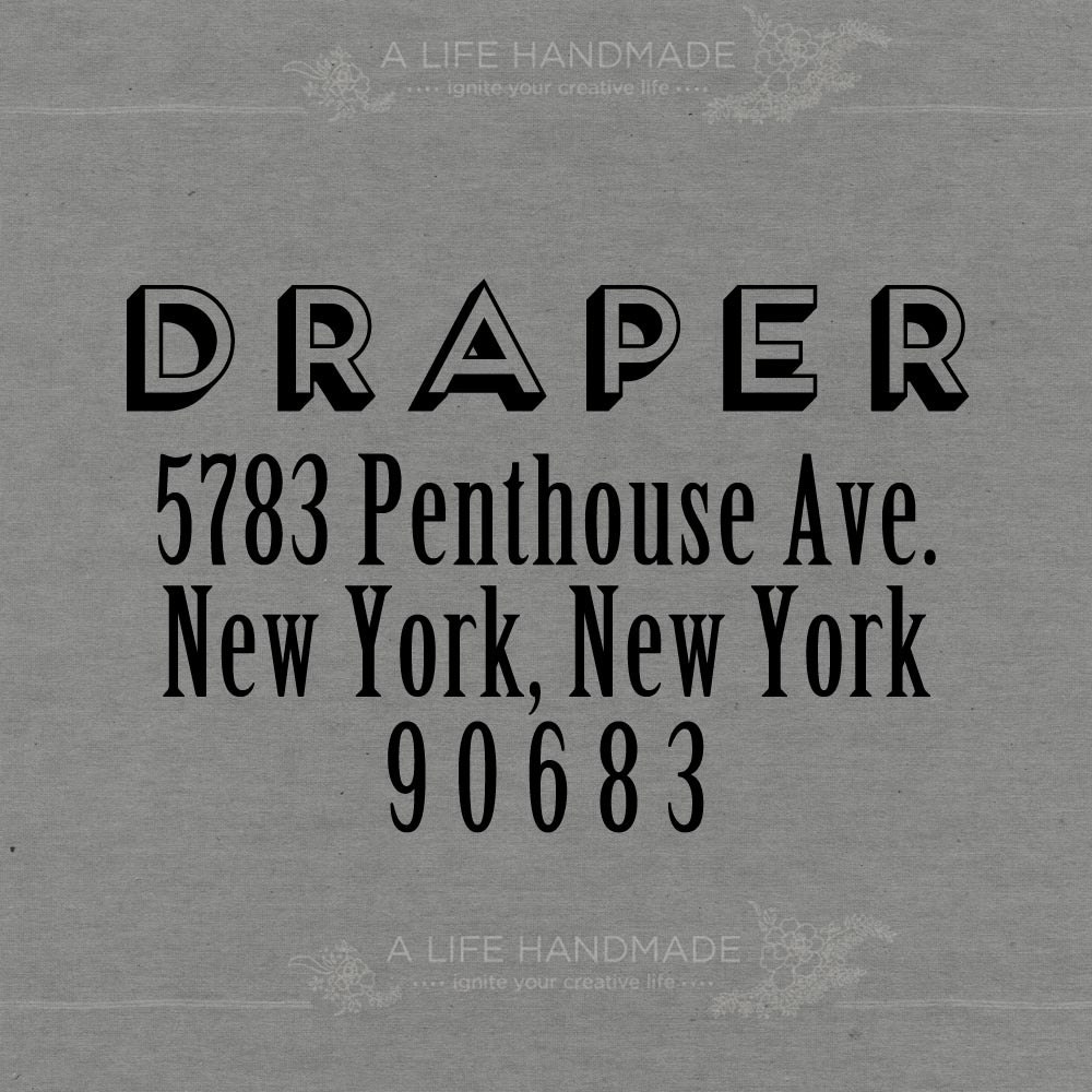 Custom Return Address Stamp - Personalized Return Address Stamp - Subway Typography