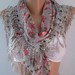 Georgeus Scarf Elegance Scarf Feminine Scarf Grey Pink Flowered