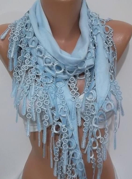 Super Elegant Scarf It made with good quality PASHMINA fabric ...Sky Blue