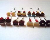 Food Earrings - Polymer Sweets Studs - Kawaii Desert Treats - Miniature Polymer Clay Food Earrings (Choose 3 Pairs)