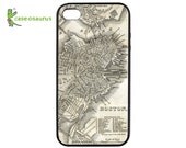 iPhone 4 Case - Vintage Boston Map -- Rubber Bumper Case for iPhone 4 and iPhone 4S