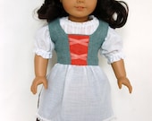 Turquoise Hobbit Medieval Peasant American Girl 18 inch Doll Outfit