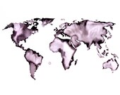 Map of the world ART PRINT 13X19 original watercolor painting illustration home wall decor  modern contemporary reproduction poster