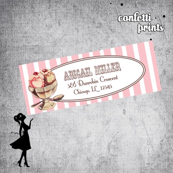 Personalized Printable Address Label - ICE CREAM SOCIAL Il_570xn