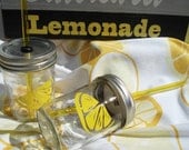KIDS Lemonade Stand Kids Personalized Party Mason Jars matching (You Pick) Reusable BPA Free Straws Party Favors SIX