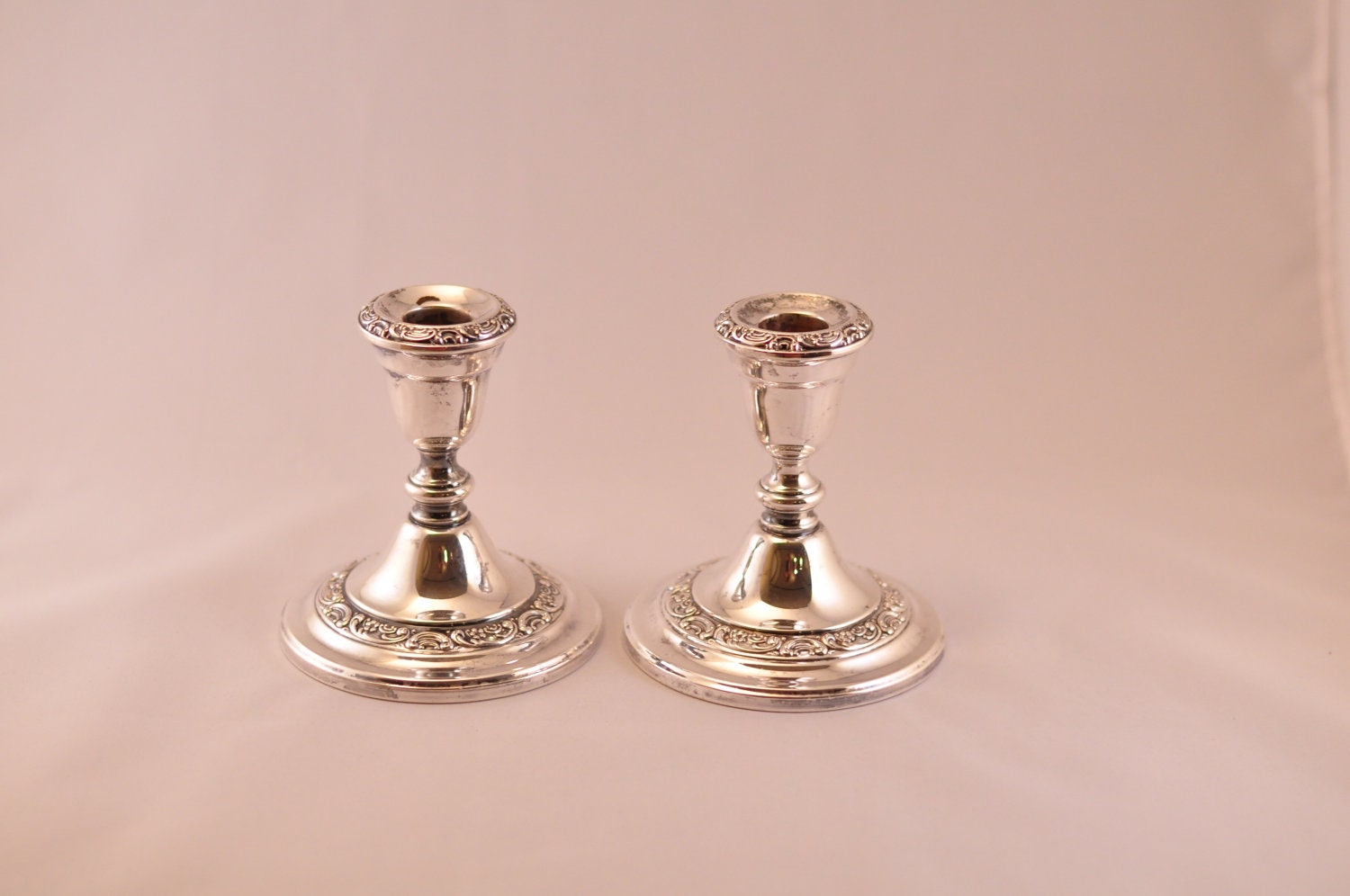 Pair of Gorham 5" Weighted Silver Plate Candlesticks