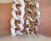 Chunky Bracelet Rose Gold bracelet wrap cuff bracelet statement jewelry chain resin I WANT CANDY