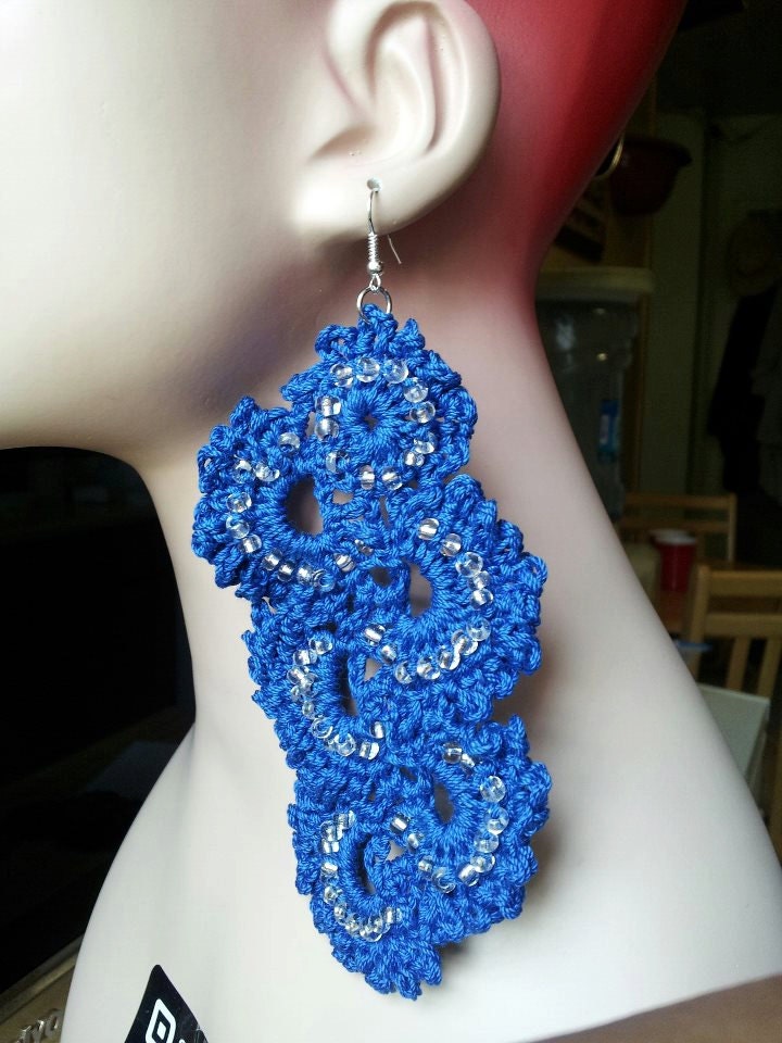 Cascading Victorian Crocheted Lace Earrings