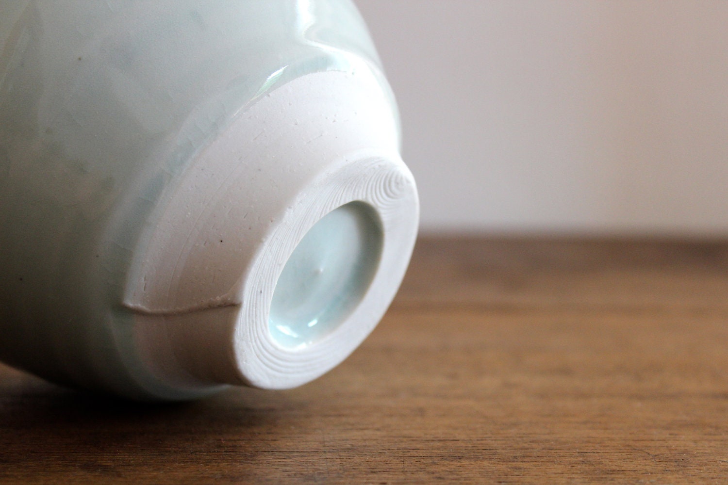 Rice Bowl. Porcelain with celadon glaze.