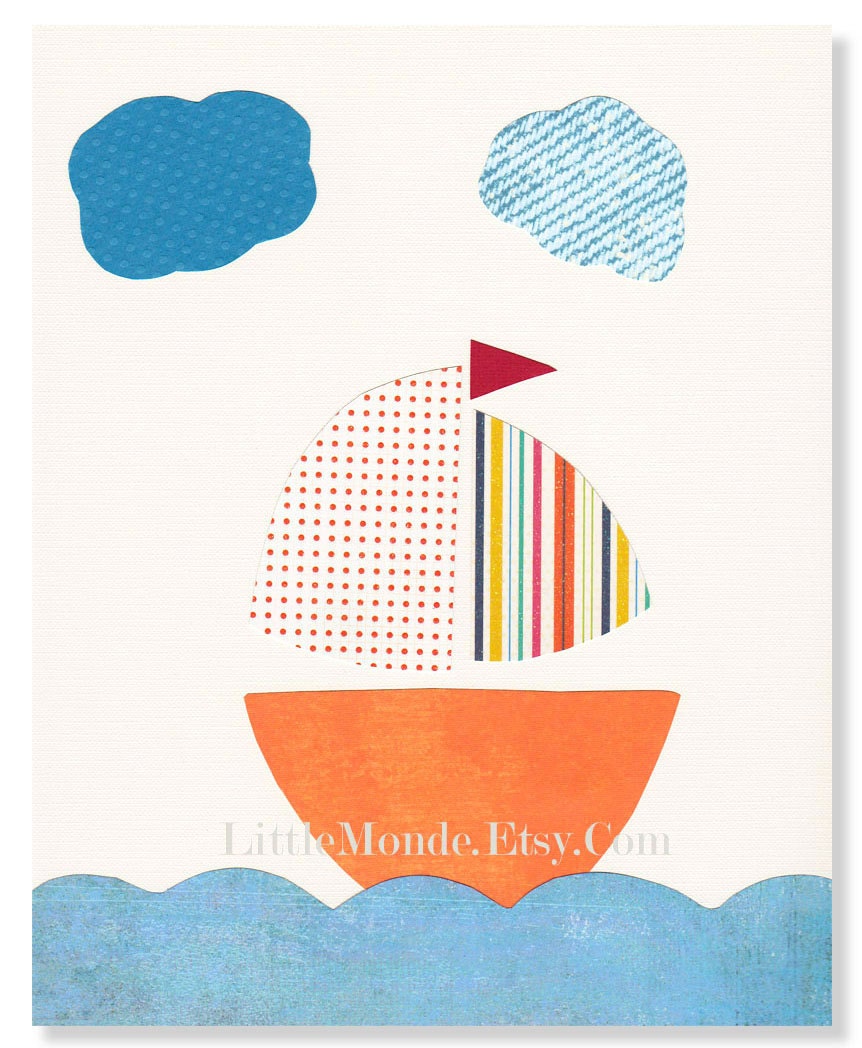NURSERY ART PRINT Decor 8x10" Personalized Print, Baby Boy Room Decor, Beige Orange nursery Fun Decor