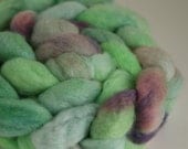 Handpainted BFL Blue Faced Leicester for Spinning or Felting "Waterlilies"