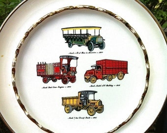 Vintage Work Trucks Ashtray Mack Truck 7 Ton Dump Truck Mack First Bus in America 1900