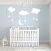 Children Wall Decal Night Sky Vinyl - Nursery Decals Baby Room Clouds Stars Moon White