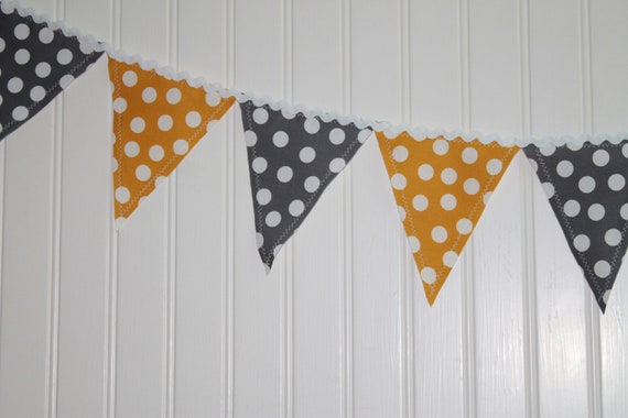 Yellow and Grey Chevron banner