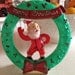 Vintage Plastic Waving Santa RARE Rosbro Merry Christmas Wreath Xmas Ornament Decoration Collectible 1950s