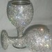 Custom designed handmade pair of wine glass, wedding, bride, groom, Swarovski, Czech rhinestones by Arzu's Style