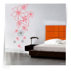 Sticker on the wall ..flowers on the tree.., Designer  ,     f11..flora  beautiful  delicate flowers