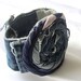 Denim Flower Cuff,  fabric Jewellery, Upcycled Accessory, Repurposed Denim Cuff