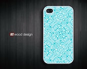 special phone case Hard case Rubber case iphone 4 case iphone 4s case New Iphone 5 case blue flower graphic design printing