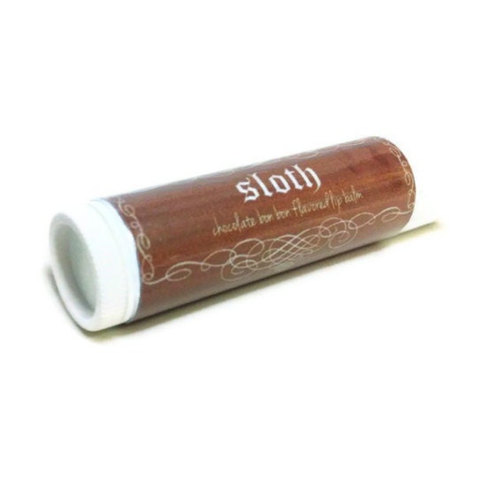 Sloth lip balm chocolate bon bon vegan
