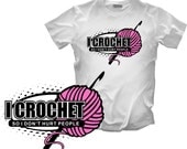 Crochet T-Shirt I Crochet So I Don't Hurt People T-shirt Size Large Sale
