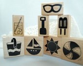Close to My Heart CTMH Stamp Set "At The Beach" Set - Scrapbooking Cardmaking Collage Crafts