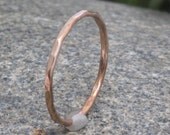 14k Rose Gold Hammered Ring .Rose Gold Stack Ring. 14k Pink Gold Enguage Ring.Propose Ring.Wedding Band.