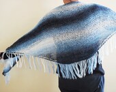 Woman's Blue Striped Shoulder Shawl