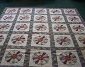 New Beautiful Handstitched, Hand Quilted Queen Size Dresden Plate Quilt- One of a KInd