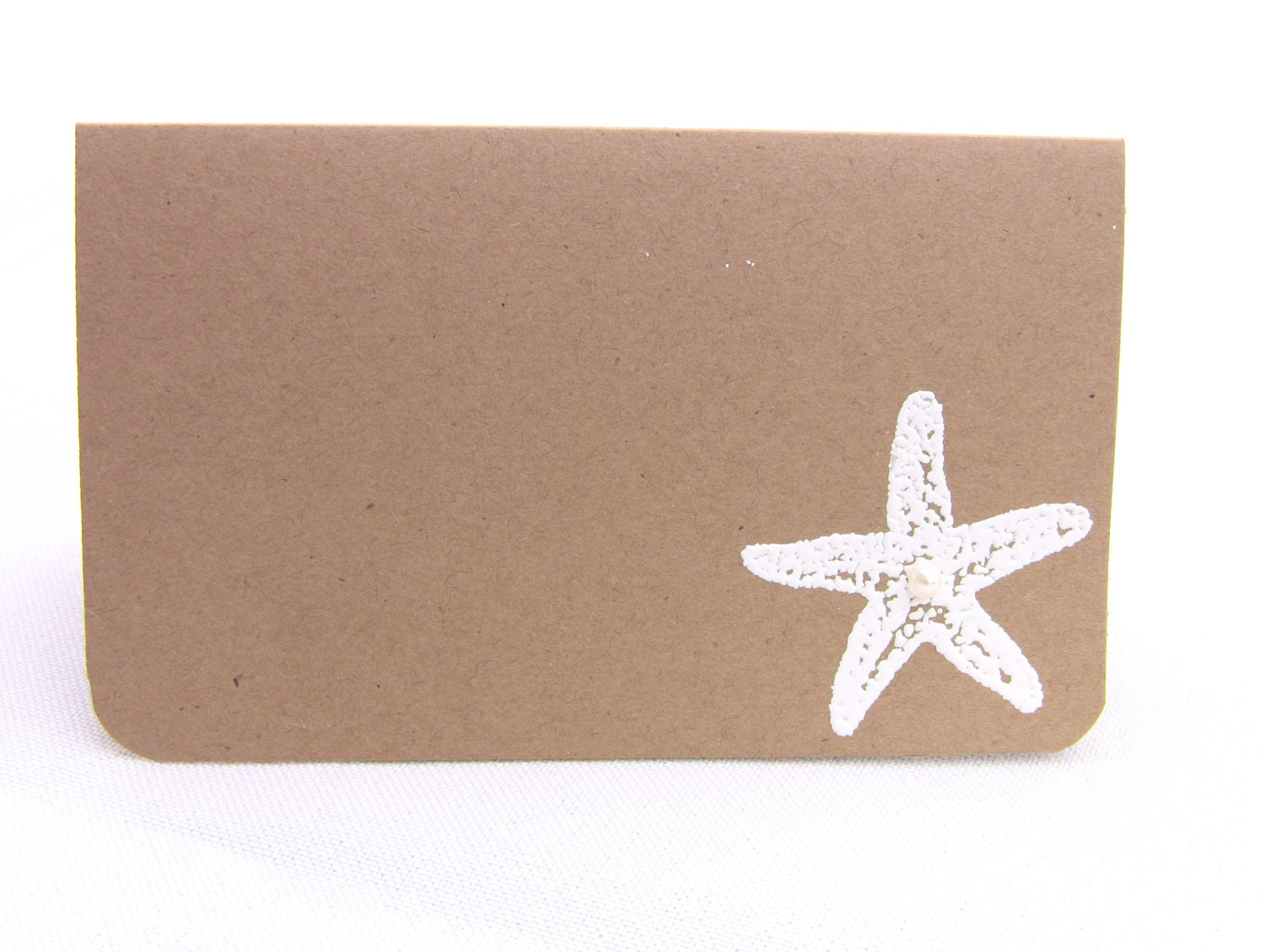 10 Wedding Place Cards / Escort Cards, Starfish with Elegant Pearl, Bridal Showers, CUSTOMIZE ANY COLOR, Name Printing Upgrade Possible