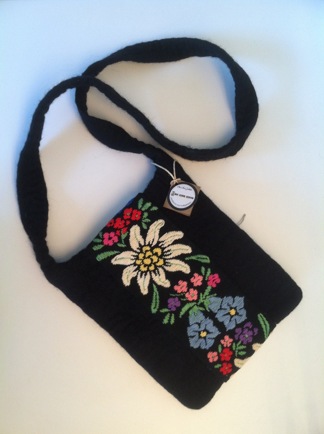 Vintage Embroidery Wool Purse Crossbody