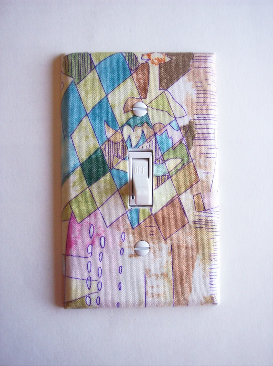 Watercolors Single Toggle Switch Plate, wall decor