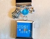 Custom Key Ring, Velvet, Swarovski, Glass Frame