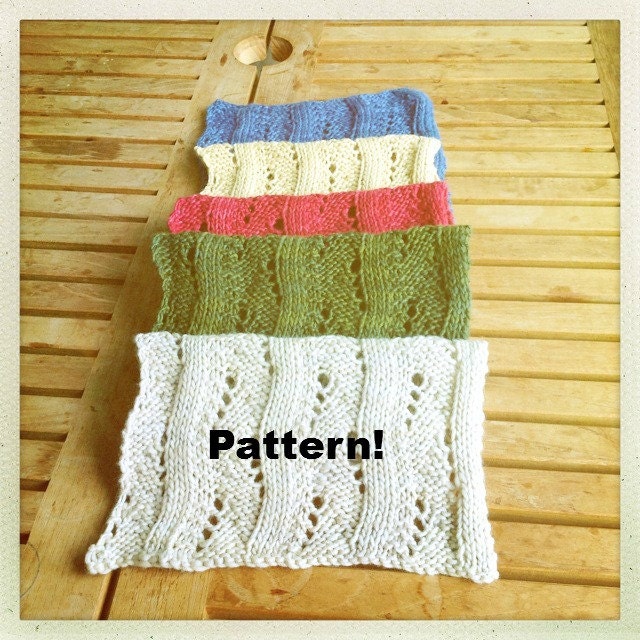 Knitting Scarf Pattern, 5 colors, merino wool, hand dyed - Knitting tutorial PDF