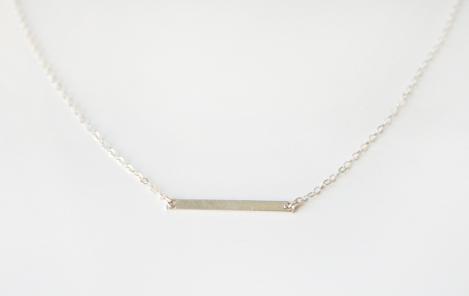 Sterling silver flat bar necklace