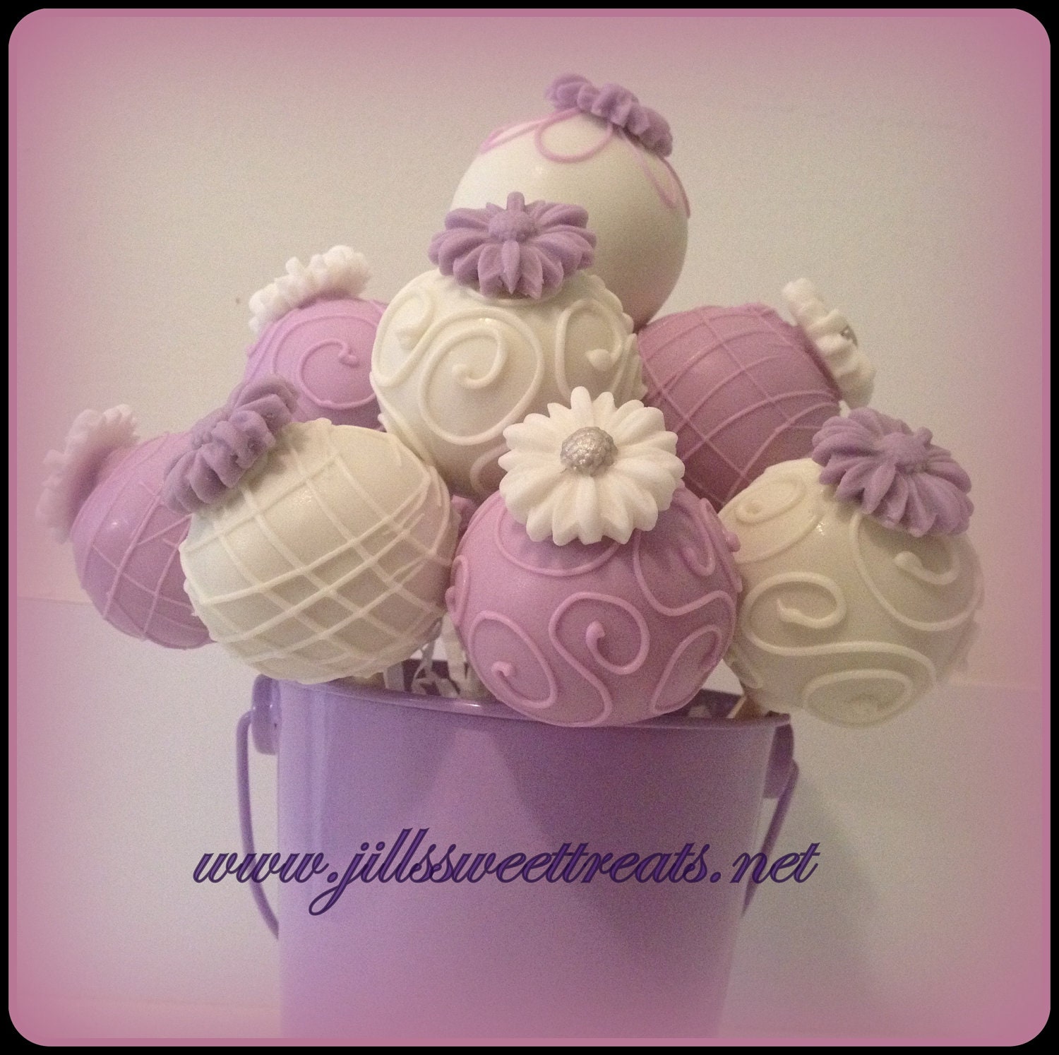 Lavender Flower Love Cake Pops