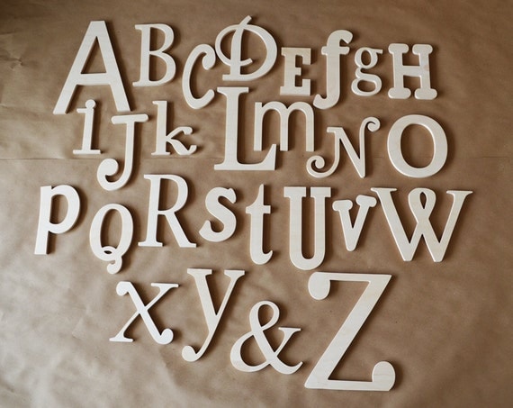 ON SALE- Unfinished Wooden Alphabet Set - Wooden Letter- Alphabet Wall - ABC Wall-