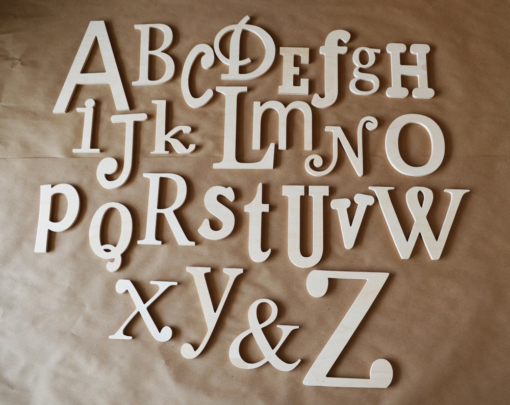 ON SALE- Unfinished Wooden Alphabet Set - Wooden Letter- Alphabet Wall - ABC Wall-