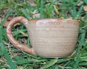 Twisted Handle Mug, Nutmeg Tan Cone 6 Glaze
