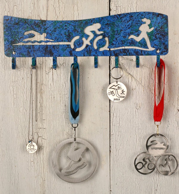 Triathlon "Flow"  Iron Girl Medal Display Rack