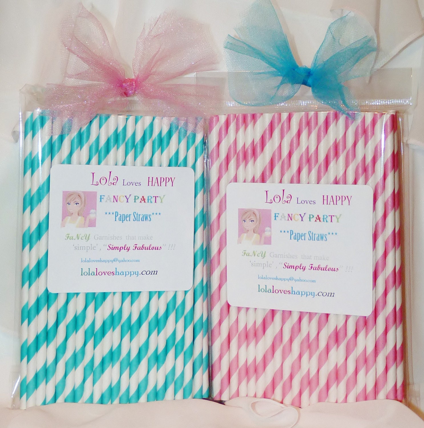 ShAbbY ChIc CoTTaGe Paper Straws, 50 assorted VinTagE Pink and ShaBBy Aqua Striped Paper Straws, Party, Wedding, Events