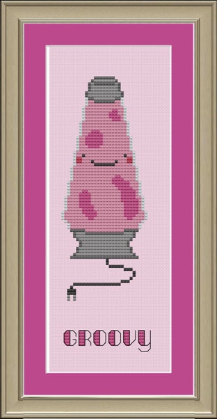Groovy lava lamp: cute cross-stitch pattern