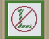 No L: funny Christmas cross-stitch pattern
