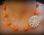 Bridesmaid Gift-Orange Necklace-Orange Bridesmaid Jewelry-Tangerine-Bridesmaid Necklace-Dream Day Designs-Wedding Jewelry
