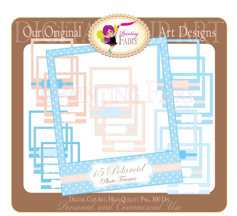 Digital Clipart Baby Shower Sweet Colors Clip art Baby Boy Photo Frames Babies Scrapbooking DIY images Personal & Commercial Use pf00020-6