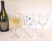 Vintage Royal Bavarian Crystal Hand Blown Water/Wine Goblets - Set of 5 - Germany