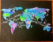 Acrylic Multicolored Painting of the World