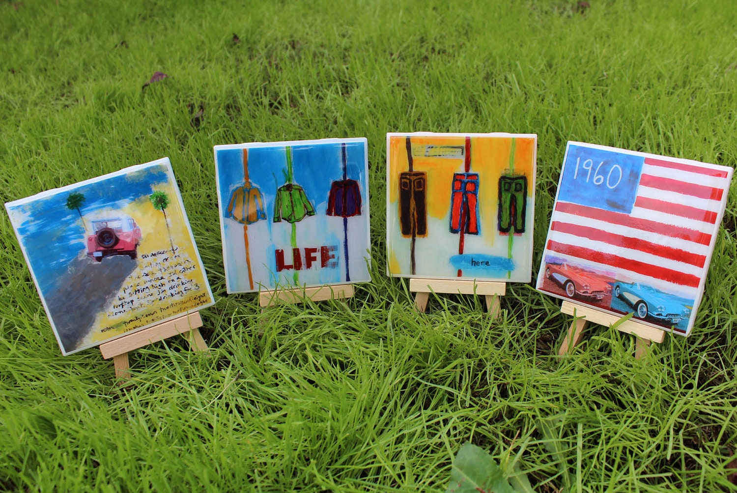 Handmade Coasters - Original Art - Group 2 - Set of 4