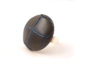 Blue Black ring , button jewelry, large synthetic button, silver adjustable ring,under 50